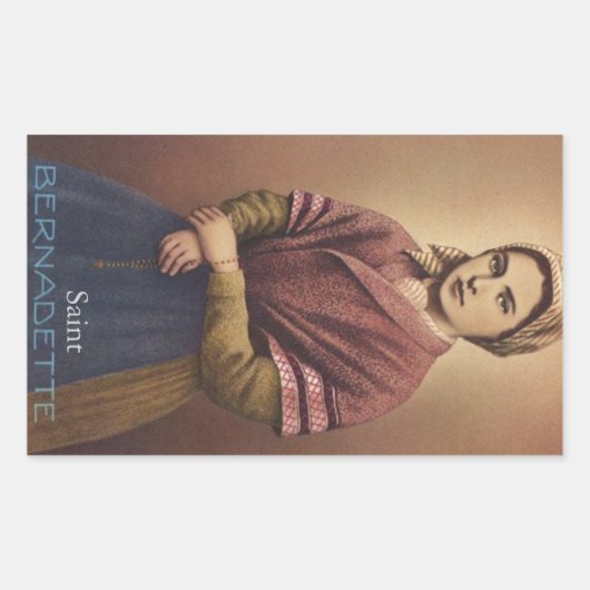 SAINT BERNADETTE RECHTHOEKIGE STICKER (Voorkant)