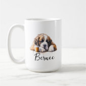 Saint Bernard avec tasse de café, chien avec attit (Gauche)