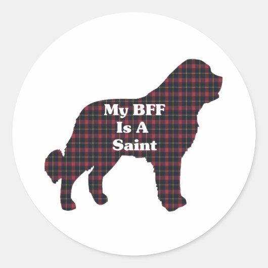 Saint Bernard BFF Saint icker Ronde Sticker (Voorkant)