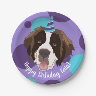 Saint Bernard Birthday  Papieren Bordje