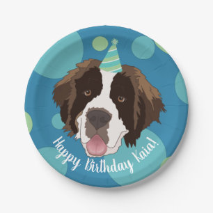 Saint Bernard Birthday Papieren Bordje
