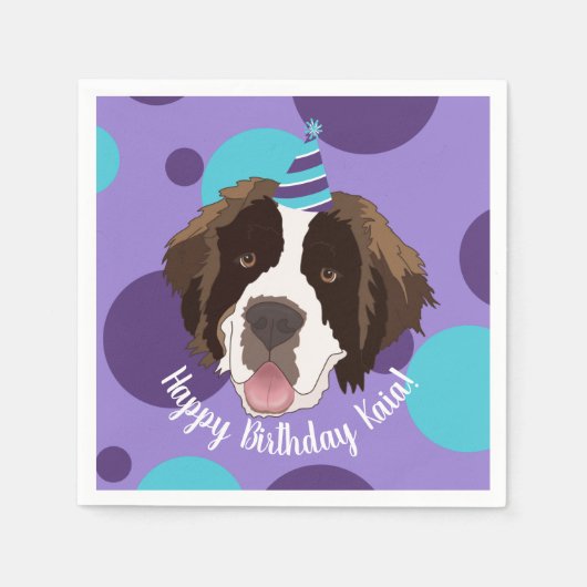 Saint Bernard Birthday Servet (Voorkant)