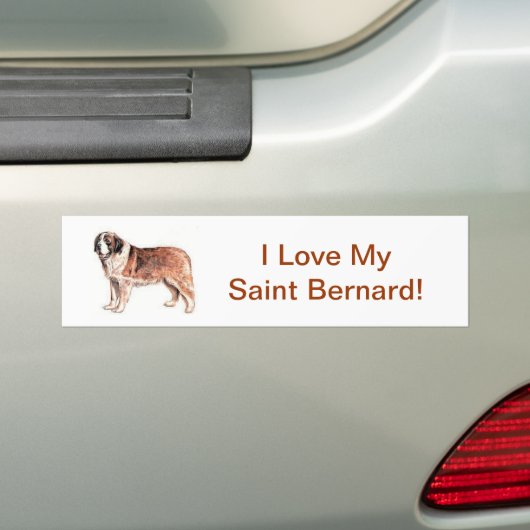 Saint Bernard Bumpersticker (Op auto)