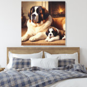 saint bernard canvas afdruk (Insitu (Slaapkamer))