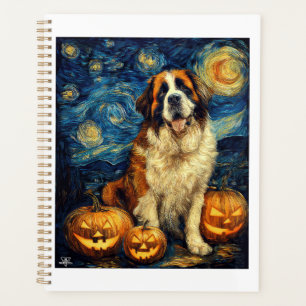 Saint Bernard Chien Mignon Halloween Jack O Lanter