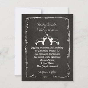 Saint Bernard Chien Silhouettes Mariage Faire-part