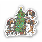 Saint Bernard Christmas Tree Sticker (Voorkant)