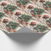 Saint Bernard Christmas Tree Watercolor  Cadeaupapier (Hoek)