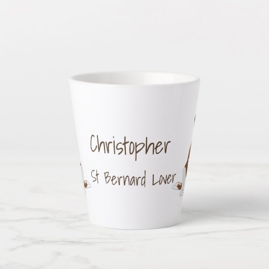 Saint Bernard Design - Gepersonaliseerd Latte Mok (Voorkant)