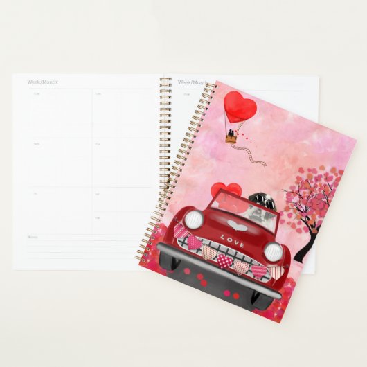 Saint Bernard Dog-auto met hart Valentijnse Planner (Display)