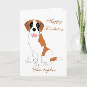 Saint Bernard Dog Birthday Kaart