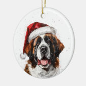 Saint Bernard Dog Christmas Personalized Keramisch Ornament (Links)