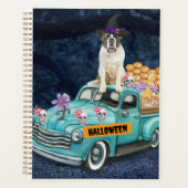 Saint Bernard Dog Halloween Truck Scary Night Planner (Voorkant)