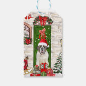 Saint Bernard Dog Kerstmis Cadeaulabel (Achterkant)