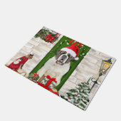 Saint Bernard Dog Kerstmis Deurmat (Schuin)
