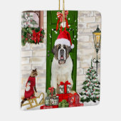 Saint Bernard Dog Kerstmis Keramisch Ornament (Rechts)