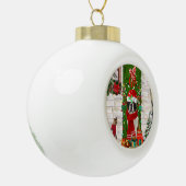 Saint Bernard Dog Kerstmis Keramische Bal Ornament (Links)