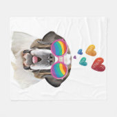 Saint Bernard Dog met harten Valentijnsdag Fleece Deken (Voorkant (Horizontaal))
