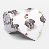Saint Bernard Dog met harten Valentijnsdag Stropdas (Opgerold)