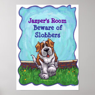 Saint Bernard Dog My Room Poster