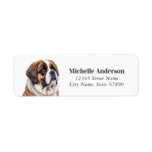 Saint Bernard Dog Retour Adreslabels Etiket