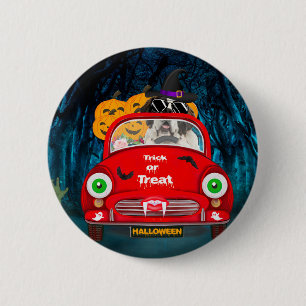 Saint Bernard Dog-rijdende auto's Scary Halloween Ronde Button 5,7 Cm