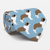 Saint Bernard Dog Silhouettes Pattern Stropdas (Opgerold)