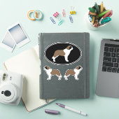 Saint Bernard Dog Silhouettes Vinyl Sticker Set (iPad Cover)