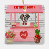 Saint Bernard Dog Valentijnsdag KissingBooth Keramisch Ornament (Voorkant)