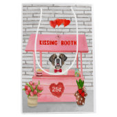 Saint Bernard Dog Valentijnsdag KissingBooth Medium Cadeauzakje (Voorkant)
