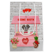 Saint Bernard Dog Valentijnsdag KissingBooth Medium Cadeauzakje (Achterkant)