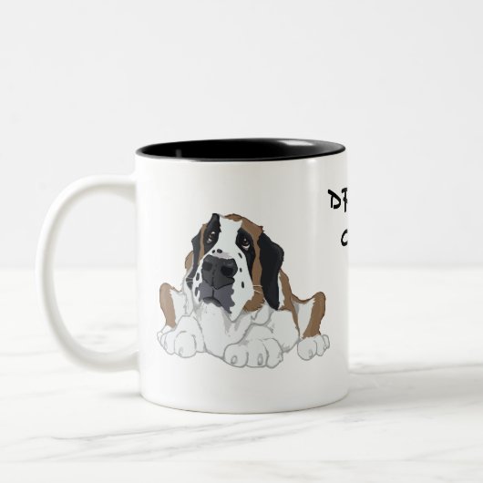 Saint Bernard drool Tweekleurige Koffiemok (Links)