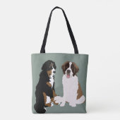 Saint Bernard en Bernese Mountain Dog  Draagtas (Achterkant)