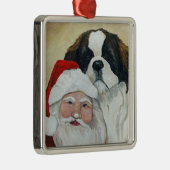 Saint Bernard en Santa Dog Art Ornament (Rechts)
