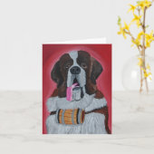 Saint Bernard Folded Wenskaart Kaart (Gele Bloem)