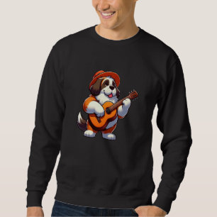 Saint Bernard Guitar Dog Grappige Muziek Trui