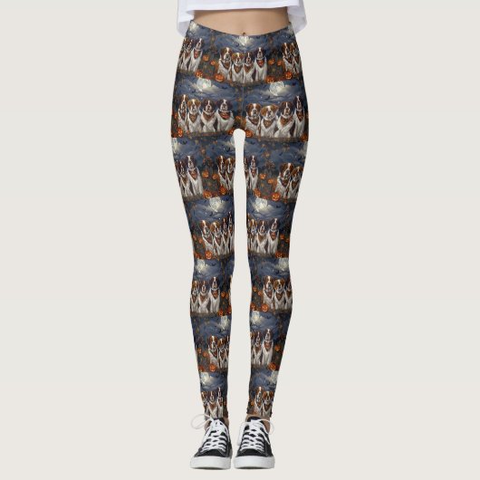 Saint Bernard Halloween Spooky Leggings (Voorkant)
