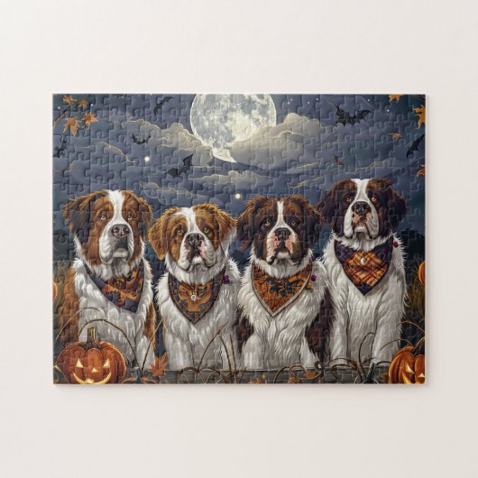 Saint Bernard Halloween Spooky Legpuzzel (Horizontaal)