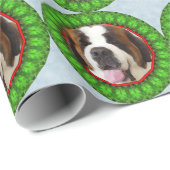 Saint Bernard Happy Howliday Cadeaupapier (Rol Hoek)