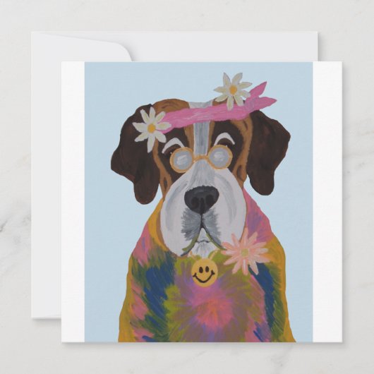 Saint Bernard Hippie Bedankkaart (Voorkant)