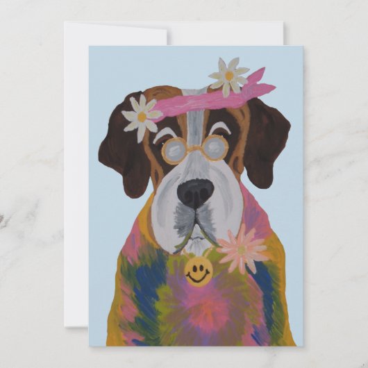 Saint Bernard Hippie Kaart (Voorkant)