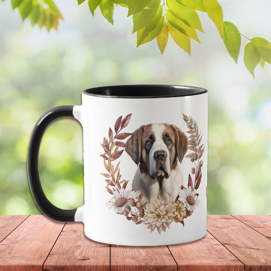 Saint Bernard Hond Herfstkrans Mok