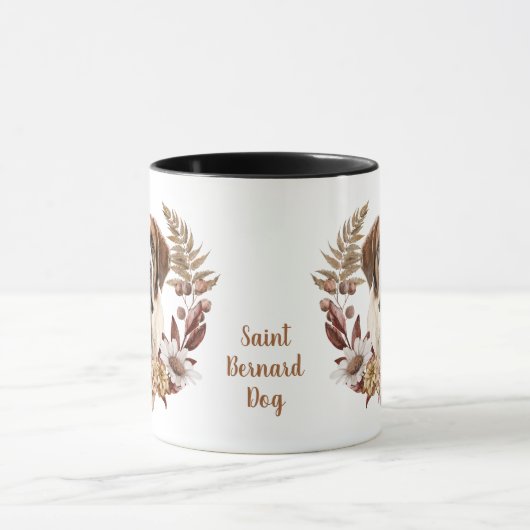 Saint Bernard Hond Herfstkrans Mok (Midden)
