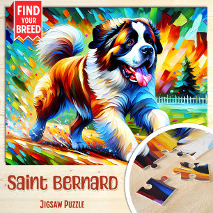 Saint Bernard Honden Acryl Kunstprint Hondenliefhe Legpuzzel