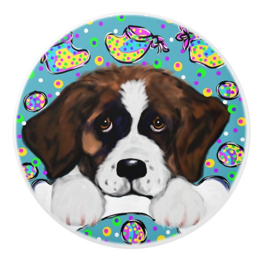 Saint Bernard Keramische Knop (Voorkant)