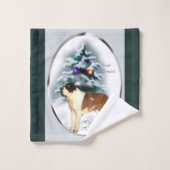 Saint Bernard Kerstmis Bad Handdoek (Wasdoekje)