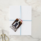Saint Bernard Kerstmis Cadeaulabel (Met Touw)