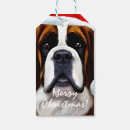 Saint Bernard Kerstmis Cadeaulabel