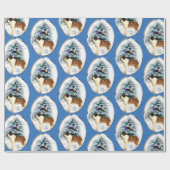Saint Bernard Kerstmis Cadeaupapier (Vlak)