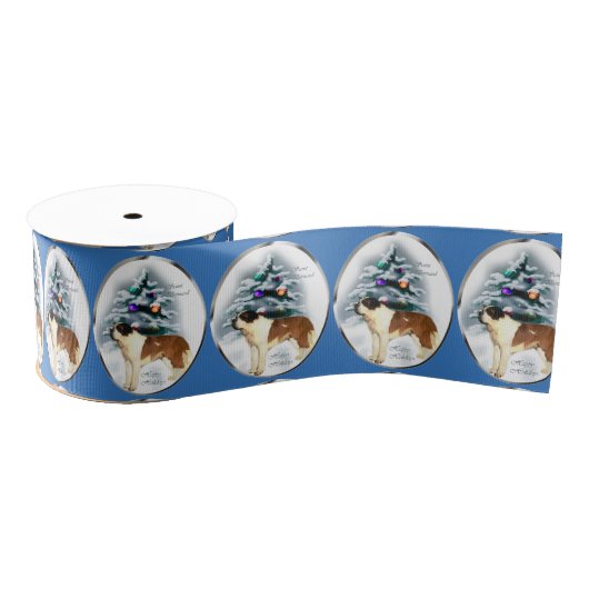 Saint Bernard Kerstmis Grosgrain Lint (Spoel)